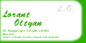 lorant oltyan business card